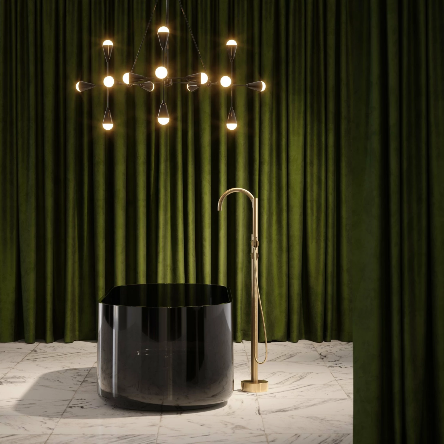 Amore Freestanding Smoked Black Resin Bath 1700mm 4 Amore Freestanding Smoked Black Resin Bath 1700mm - Image 2