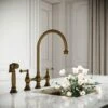Asbury 4-hole Traditional Kitchen Tap Aged Bronze -LUSSOSTONE Shop asbury 4 hole traditional kitchen tap aged bronze p5951 36387 zoom