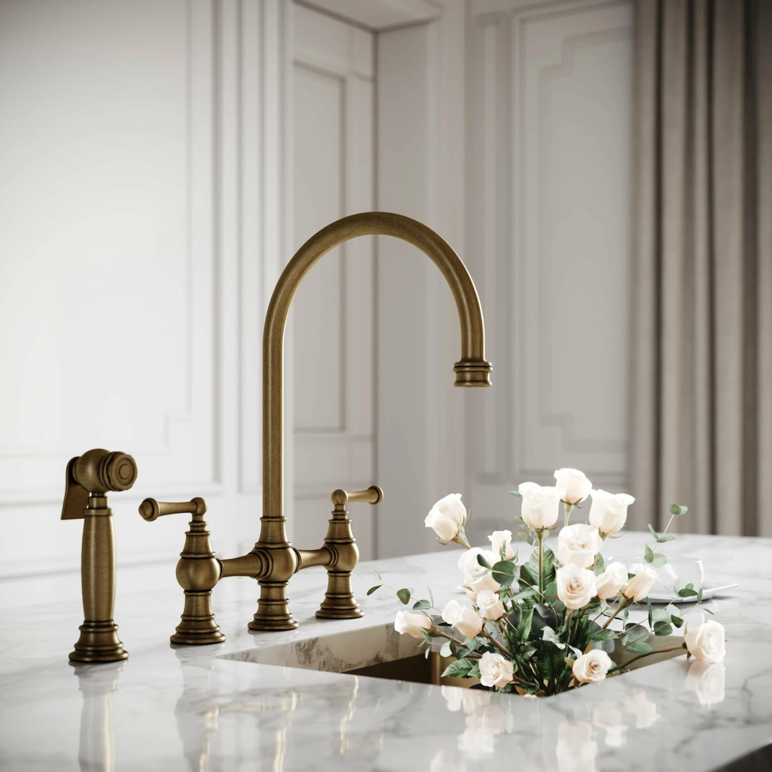 Asbury 4-hole Traditional Kitchen Tap Aged Bronze 3 Asbury 4-hole Traditional Kitchen Tap Aged Bronze