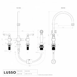 Asbury 4-hole Traditional Kitchen Tap Aged Bronze 11 Asbury 4-hole Traditional Kitchen Tap Aged Bronze -LUSSOSTONE Shop asbury 4 hole traditional kitchen tap aged bronze p5951 46392 zoom