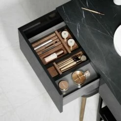 Audemar Vanity Unit With Basin (Black & Porcelain 1600mm) -LUSSOSTONE Shop audemar vanity unit with basin black porcelain 1600mm p5052 27741 image