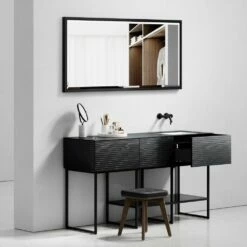 Audemar Vanity Unit With Basin (Black & Porcelain 1600mm) -LUSSOSTONE Shop audemar vanity unit with basin black porcelain 1600mm p5052 27743 image