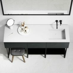 Audemar Vanity Unit With Stone Basin (Black 1600mm) 10 Audemar Vanity Unit With Stone Basin (Black 1600mm) -LUSSOSTONE Shop audemar vanity unit with stone basin black 1600mm p4946 26727 image