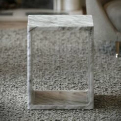Front Page -LUSSOSTONE Shop azzurra carrara marble side table 400mm p5264 34170 zoom