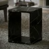 Azzurra Nero Marquina Marble Side Table 400mm