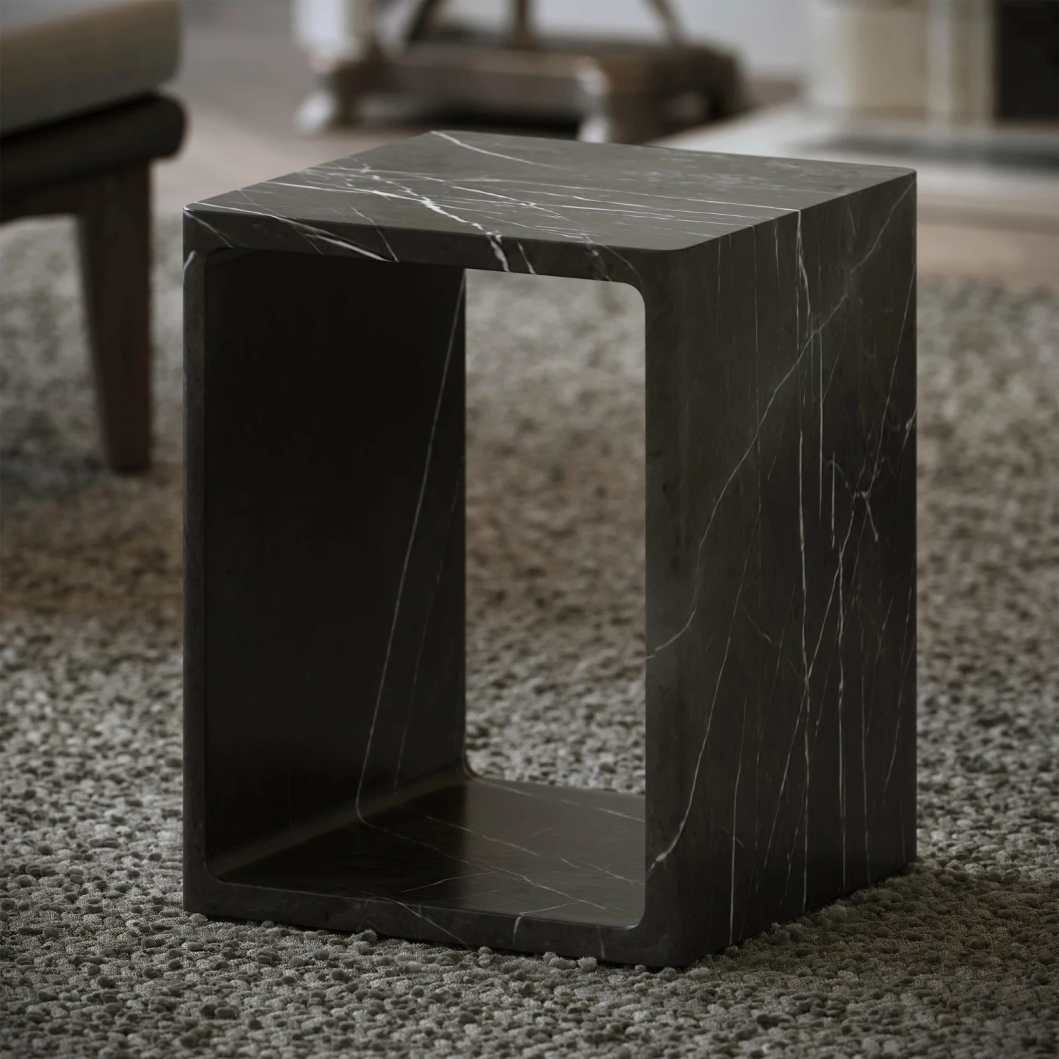 Azzurra Pietra Grey Marble Side Table 400mm 3 Azzurra Pietra Grey Marble Side Table 400mm