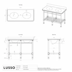 Belmont Traditional Brushed Gold Vanity Unit With Carrara Marble Countertop 1200mm -LUSSOSTONE Shop belmont traditional brushed gold vanity unit with carrara marble countertop 1200mm p5357 40420 zoom