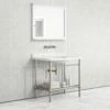 Belmont Traditional Polished Nickel Vanity Unit With Carrara Marble Countertop 1000mm