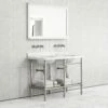 Belmont Traditional Polished Nickel Vanity Unit With Carrara Marble Countertop 1200mm -LUSSOSTONE Shop belmont traditional polished nickel vanity unit with carrara marble countertop 1200mm p5360 36285 zoom