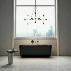 Front Page -LUSSOSTONE Shop benoit freestanding matte polished black bath 1500mm p4664 26483 zoom