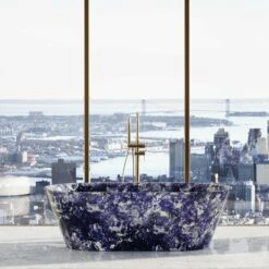 Bolivian Blue Marble Muse Sodalite Freestanding Bath 1700mm -LUSSOSTONE Shop bolivian blue marble muse sodalite freestanding bath 1700mm p3598 18135 zoom