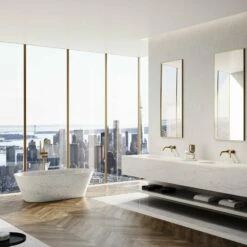 Carrara Marble Muse Freestanding Stone Bath 1700mm -LUSSOSTONE Shop carrara marble muse freestanding stone bath 1700mm p3583 18117 zoom