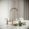 Celeste 2-hole Traditional Kitchen Tap Brushed Gold -LUSSOSTONE Shop celeste 2 hole traditional kitchen tap brushed gold p4675 26233 zoom