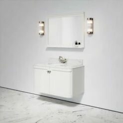 Charsley Carrara Marble Wall Mounted Vanity Unit (Matte Cream) 1000mm -LUSSOSTONE Shop charsley carrara marble wall mounted vanity unit matte cream 1000mm p3742 18384 zoom