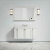 Charsley Carrara Marble Wall Mounted Vanity Unit (Matte Cream) 1200mm -LUSSOSTONE Shop charsley carrara marble wall mounted vanity unit matte cream 1200mm p3744 18386 zoom