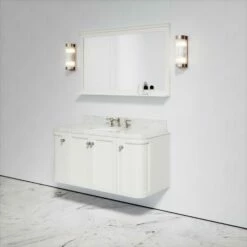 Charsley Carrara Marble Wall Mounted Vanity Unit (Matte Cream) 1200mm -LUSSOSTONE Shop charsley carrara marble wall mounted vanity unit matte cream 1200mm p3744 18388 zoom