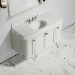 Charsley Carrara Marble Wall Mounted Vanity Unit (Matte Cream) 1200mm -LUSSOSTONE Shop charsley carrara marble wall mounted vanity unit matte cream 1200mm p3744 18389 zoom