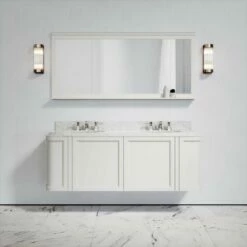 Charsley Carrara Marble Wall Mounted Vanity Unit (Matte Cream) 1600mm -LUSSOSTONE Shop charsley carrara marble wall mounted vanity unit matte cream 1600mm p3743 18399 zoom