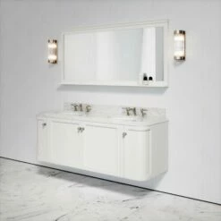 Charsley Carrara Marble Wall Mounted Vanity Unit (Matte Cream) 1600mm -LUSSOSTONE Shop charsley carrara marble wall mounted vanity unit matte cream 1600mm p3743 18401 zoom