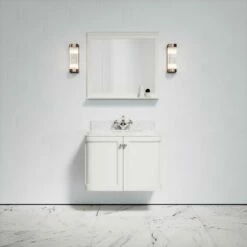 Charsley Carrara Marble Wall Mounted Vanity Unit (Matte Cream) 800mm