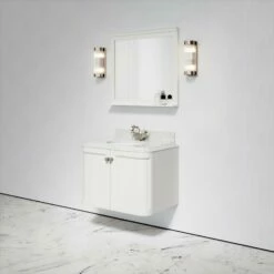 Charsley Carrara Marble Wall Mounted Vanity Unit (Matte Cream) 800mm -LUSSOSTONE Shop charsley carrara marble wall mounted vanity unit matte cream 800mm p3741 18380 zoom
