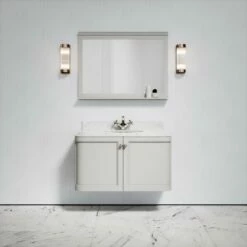 Charsley Carrara Marble Wall Mounted Vanity Unit (Matte Stone) 1000mm