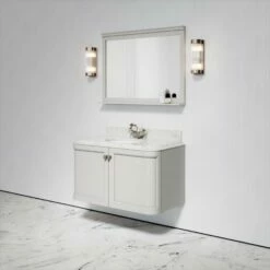 Charsley Carrara Marble Wall Mounted Vanity Unit (Matte Stone) 1000mm -LUSSOSTONE Shop charsley carrara marble wall mounted vanity unit matte stone 1000mm p3748 18428 zoom
