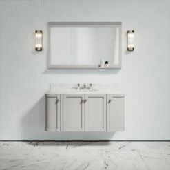 Charsley Carrara Marble Wall Mounted Vanity Unit (Matte Stone) 1200mm