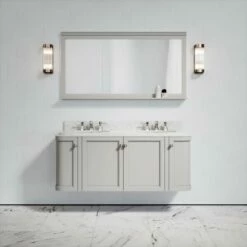 Charsley Carrara Marble Wall Mounted Vanity Unit (Matte Stone) 1400mm