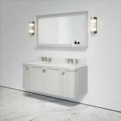 Charsley Carrara Marble Wall Mounted Vanity Unit (Matte Stone) 1400mm -LUSSOSTONE Shop charsley carrara marble wall mounted vanity unit matte stone 1400mm p3751 18444 zoom