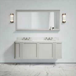 Charsley Carrara Marble Wall Mounted Vanity Unit (Matte Stone) 1600mm -LUSSOSTONE Shop charsley carrara marble wall mounted vanity unit matte stone 1600mm p3749 18447 zoom