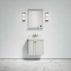 Charsley Carrara Marble Wall Mounted Vanity Unit (Matte Stone) 600mm