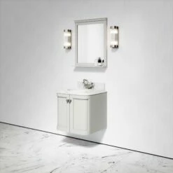Charsley Carrara Marble Wall Mounted Vanity Unit (Matte Stone) 600mm -LUSSOSTONE Shop charsley carrara marble wall mounted vanity unit matte stone 600mm p3752 18436 zoom