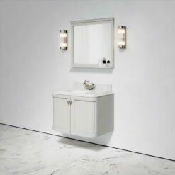Charsley Carrara Marble Wall Mounted Vanity Unit (Matte Stone) 800mm -LUSSOSTONE Shop charsley carrara marble wall mounted vanity unit matte stone 800mm p3747 18440 zoom