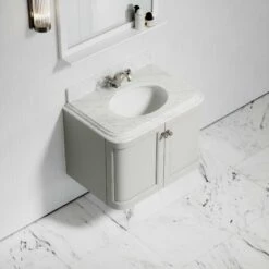 Charsley Carrara Marble Wall Mounted Vanity Unit (Matte Stone) 800mm -LUSSOSTONE Shop charsley carrara marble wall mounted vanity unit matte stone 800mm p3747 18441 zoom