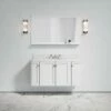 Charsley Carrara Marble Wall Mounted Vanity Unit (Matte White) 1200mm -LUSSOSTONE Shop charsley carrara marble wall mounted vanity unit matte white 1200mm p3658 18290 zoom