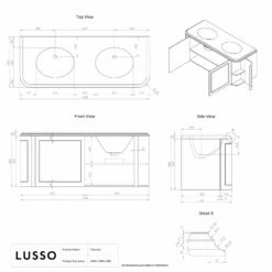 Charsley Carrara Marble Wall Mounted Vanity Unit (Matte White) 1400mm -LUSSOSTONE Shop charsley carrara marble wall mounted vanity unit matte white 1400mm p3659 39253 zoom