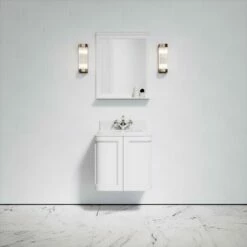 Charsley Carrara Marble Wall Mounted Vanity Unit (Matte White) 600mm 12 Charsley Carrara Marble Wall Mounted Vanity Unit (Matte White) 600mm -LUSSOSTONE Shop charsley carrara marble wall mounted vanity unit matte white 600mm p3660 18279 zoom