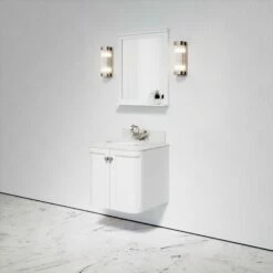 Charsley Carrara Marble Wall Mounted Vanity Unit (Matte White) 600mm 11 Charsley Carrara Marble Wall Mounted Vanity Unit (Matte White) 600mm -LUSSOSTONE Shop charsley carrara marble wall mounted vanity unit matte white 600mm p3660 18280 zoom