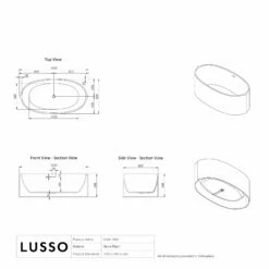 Cielo Freestanding Stone Bath 1620mm -LUSSOSTONE Shop cielo freestanding stone bath 1620mm p469 34882 zoom