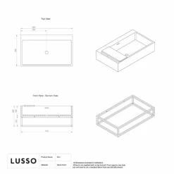 Ciro Vanity Unit With Stone Basin (Matte White 500mm) -LUSSOSTONE Shop ciro vanity unit with stone basin matte white 500mm p2440 45936 image