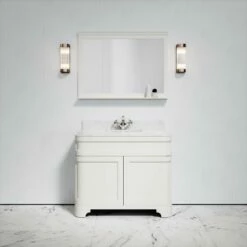 Connaught Carrara Marble Floorstanding Vanity Unit (Matte Cream) 1000mm -LUSSOSTONE Shop connaught carrara marble floorstanding vanity unit matte cream 1000mm p3638 18464 zoom