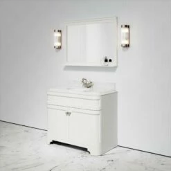 Connaught Carrara Marble Floorstanding Vanity Unit (Matte Cream) 1000mm -LUSSOSTONE Shop connaught carrara marble floorstanding vanity unit matte cream 1000mm p3638 18722 zoom