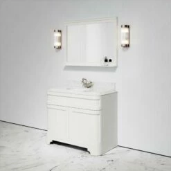 Connaught Carrara Marble Floorstanding Vanity Unit (Matte Cream) 1000mm -LUSSOSTONE Shop connaught carrara marble floorstanding vanity unit matte cream 1000mm p3638 18723 zoom