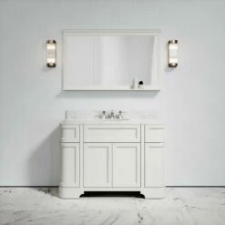 Connaught Carrara Marble Floorstanding Vanity Unit (Matte Cream) 1200mm -LUSSOSTONE Shop connaught carrara marble floorstanding vanity unit matte cream 1200mm p3639 18197 zoom