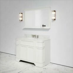 Connaught Carrara Marble Floorstanding Vanity Unit (Matte Cream) 1200mm -LUSSOSTONE Shop connaught carrara marble floorstanding vanity unit matte cream 1200mm p3639 18735 zoom