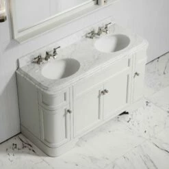 Connaught Carrara Marble Floorstanding Vanity Unit (Matte Cream) 1400mm -LUSSOSTONE Shop connaught carrara marble floorstanding vanity unit matte cream 1400mm p3640 21713 zoom