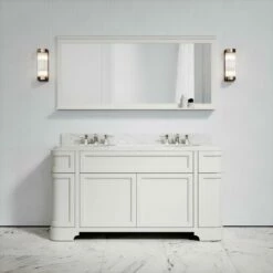 Connaught Carrara Marble Floorstanding Vanity Unit (Matte Cream) 1600mm -LUSSOSTONE Shop connaught carrara marble floorstanding vanity unit matte cream 1600mm p3642 18205 zoom