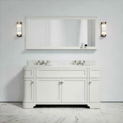 Connaught Carrara Marble Floorstanding Vanity Unit (Matte Cream) 1600mm