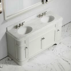 Connaught Carrara Marble Floorstanding Vanity Unit (Matte Cream) 1600mm -LUSSOSTONE Shop connaught carrara marble floorstanding vanity unit matte cream 1600mm p3642 18755 zoom